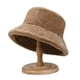 thumbnail image 3 of Gorro de pescador de piel de conejo de imitación gruesa para mujer, de invierno, combinable, de color sólido, cálido y resistente al frío, de piel sintética, 3 of 5