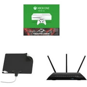 Xbox One 500GB Console, NETGEAR Wifi Router, Mohu Leaf Ultimate Antenna Bundle - Cut the Cable