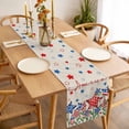 thumbnail image 3 of Independence Day Table Runner - 60 Inch Long, Kitchen Dining Table Runner Dresser Scarves, 4th of July Striped Stars Patriotic Burlap Farmhouse Decor for Coffee Tables Wedding Party Banquet, 3 of 8