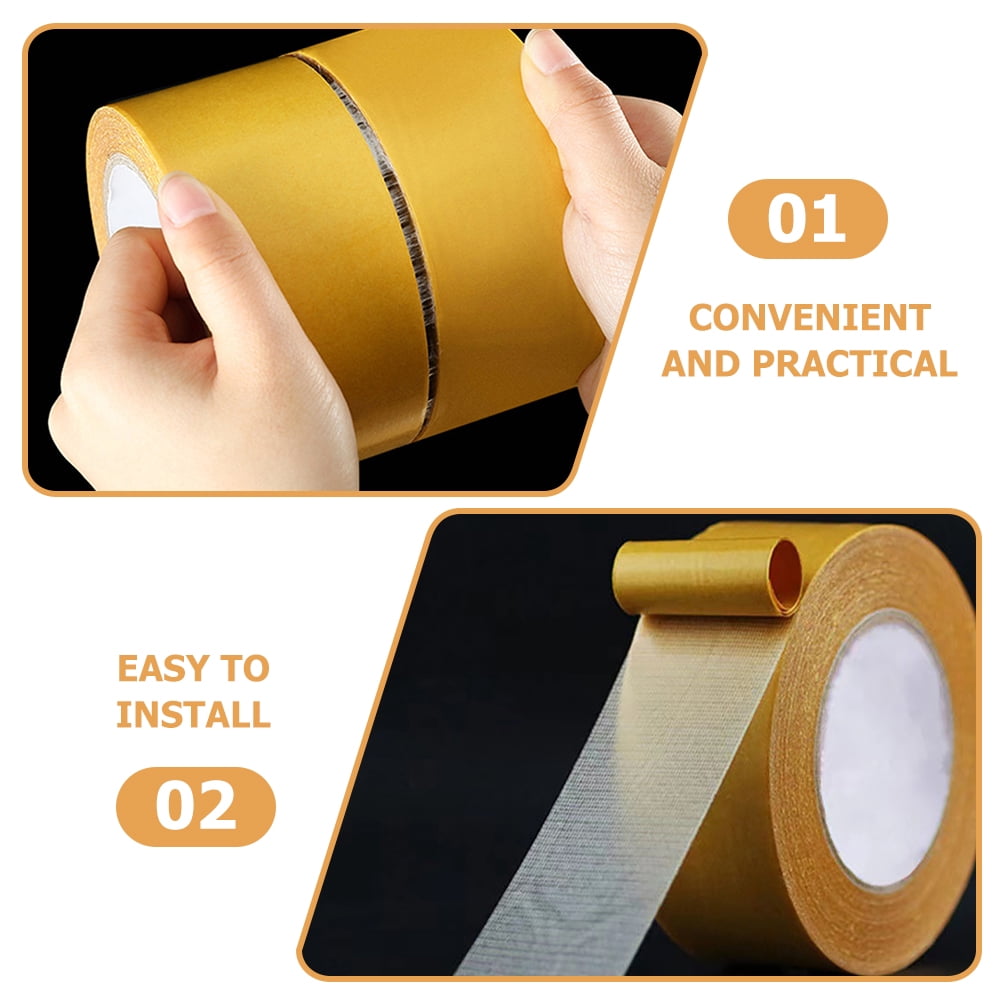 BESTYASH Heavy Duty Double Sided Tape, Strong Adhesive Golden Mesh Mounting Tape, Removable for Home and Office Use