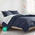thumbnail image 6 of Bare Home Luxury Duvet Cover and Sham Set - Premium 1800 Collection - Ultra-Soft - Queen, Grid - Midnight/White, 3-Pieces, 6 of 8