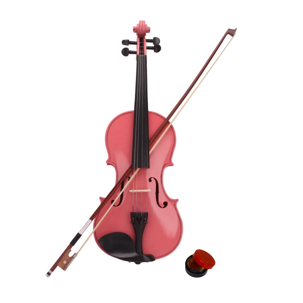 Hand-Made Acoustic Violin 4/4 Full Size Violin Kit Set with Bow Rosin for Adults Beginners