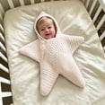 thumbnail image 5 of Dakiuu Star‑Shaped Knit Crochet Baby Swaddle Hooded Button Sleeping Wrap Sack for Newborn Infant 0‑6 Months Old, 5 of 5