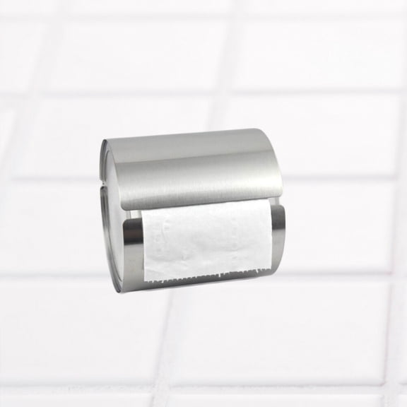 WHAMVOX Stainless Steel Toilet Paper Holder Modern Wall Mounted Bathroom Round Tissue Paper Roll Holder (Silver)