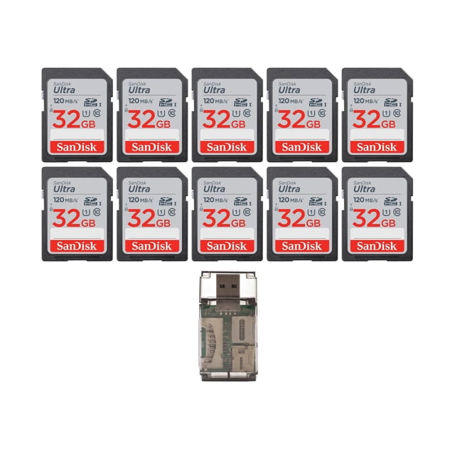 Tarjeta de memoria SanDisk Ultra SDHC UHS-I de 32 GB con lector USB x10