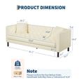 thumbnail image 5 of Mid-Century Chesterfield Sofa – 81" White Faux Leather 3-Seater – Deep Seating with Handmade Button Tufting – 2 Pillows Included – Comfortable Upholstered Seating – Living Room, Apartment,, 5 of 5