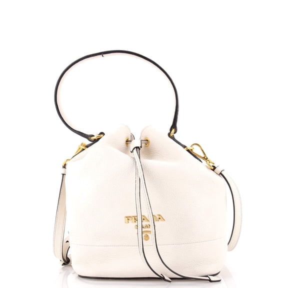 Pre-Owned Dual Strap Top Handle Bucket Bag Vitello Daino Small By Rebag
