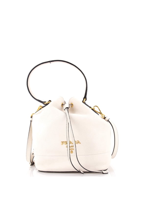 Pre-Owned Dual Strap Top Handle Bucket Bag Vitello Daino Small By Rebag