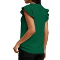 thumbnail image 5 of Axiiglly Short Sleeve Tops for Women V Neck Loose Fit Ruffle Short Sleeve Summer Casual Trendy T Shirts, S-2XL, 5 of 6
