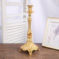 thumbnail image 5 of Candlestick Holders Vintage Gold Metal Pillar Candle Stand 10.6 Inch Elegant Alloy Candelabra Set for Table Centerpieces Wedding Party Home Dining Decor, 5 of 6