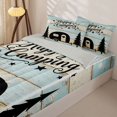 thumbnail image 2 of Manfei Kawaii Camper Zipper Queen Comforter Set with Fitted Sheet and 2 Pillowcases,Cute Adventure Car Zipper Bedding Set,Beige Blue Black,Reversible, 2 of 7