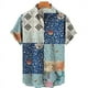 thumbnail image 2 of Camisas lisas de patchwork para hombre, ropa sencilla con estampado 3D, camisas hawaianas de playa, blusas Y2K de manga corta, ropa vintage, blusa con solapa, 2 of 5