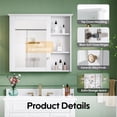 thumbnail image 6 of ANGELES HOME 34"x 30" Wall Mounted Bathroom Medicine Cabinet with Mirror, 6 Tier Wooden Mirror Cabinet Organizer Spacesaver with Shelves Single Soft-Close Door, White, 6 of 9