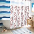 thumbnail image 5 of No Hook Shower Curtain, Red Botanical Shower Curtains for Bathroom with See Through Top Window, Pastoral Elegant Spring Floral Waterproof & Washable Bath Curtain Stall 48"x72", 5 of 9