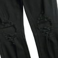 thumbnail image 3 of SWSMCLT Men's Ripped Jeans Polyester Summer Pants Slim Fit Trousers Stretch Mid Rise Western Denim Comfy 45 Black 28, 3 of 4