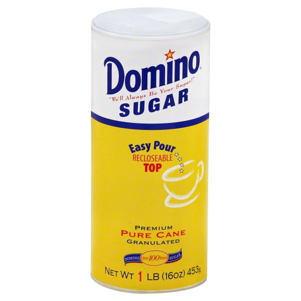 Domino Pure Cane Granulated W Spout Sugar 1 Lb Canister - Walmart.com 