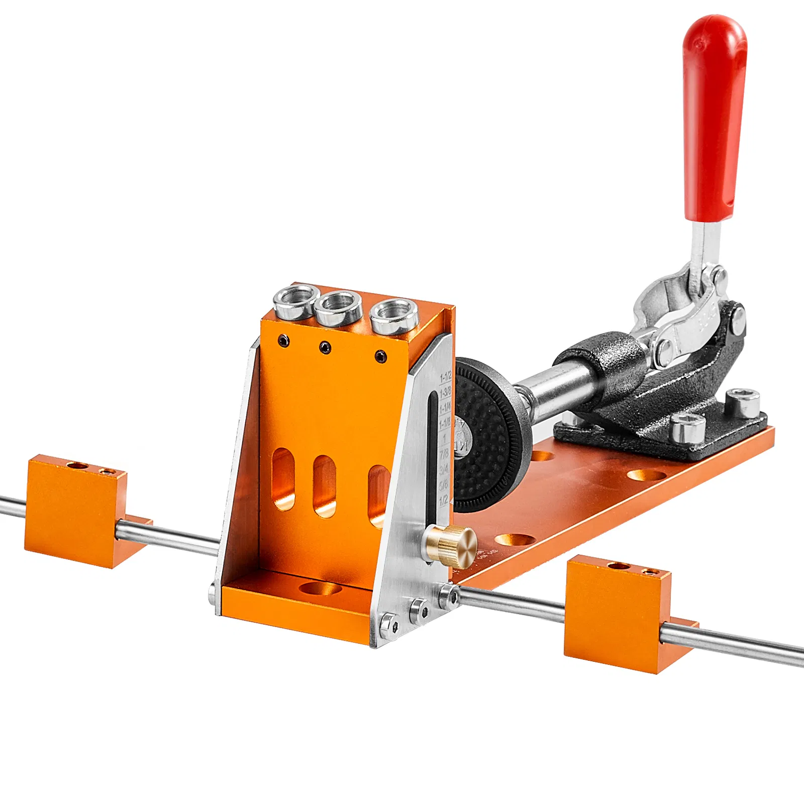 34-Piece Pocket Hole Jig Kit with 11" C-Clamp,Step Drill,Wrenches,and Drive Bits-Adjustable DIY Carpentry System for Perfect Joints