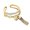 Gold, variant on Open Band Ring, Double-Layer Cubic Zirconia and Link Chain, Silver