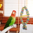 thumbnail image 2 of Colgante de madera colorido bloque de cartón masticar destruir juguete para pájaro mascota loro, 2 of 8