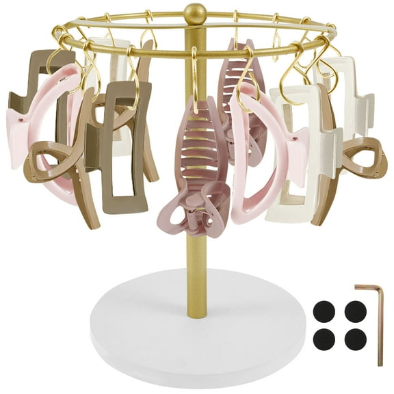 Ikoopy Claw Clip Organizer Metal Hair Clip Holder Stand Space Saving Hair Accessories Display Stand Large Capacity for Bedroom Bathroom Women Girls