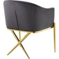 thumbnail image 4 of Home Square 2 Piece Velvet Dining Chair Set with Gold Metal Base in Gray, 4 of 4