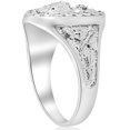 thumbnail image 3 of Pompeii Mens Diamond Lucky Horseshoe Ring 10K White Gold (G/H,I2-I3), 3 of 6