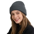 thumbnail image 2 of CYSFASHION Beanie for Women Cozy Beanies Hats Men Oversized Skull Cap Fall Fashion Must Have Fleece Men's Hats & Caps Grey, 2 of 7
