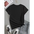 thumbnail image 3 of [Letter Print] Women's Casual Crew Neck T-Shirt | Regular Fit | Everyday Top | Spring/Summer/Fall, 3 of 4