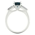 thumbnail image 4 of Three-Stone Engagement Ring for Women - 2.5ct Natural London Blue Topaz in 14K White Gold Promise Ring, 4 of 6