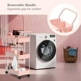 thumbnail image 4 of danpinera 3 Tier Rolling Cart Slim Tiered Storage Utility Cart with Wheels for Narrow Places - Pink, 4 of 7