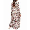 thumbnail image 3 of Womens Casual Boho Deep V Neck Long Sleeve Long Dress S, 3 of 7
