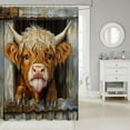 thumbnail image 2 of Erosebridal Kawaii Cow Shower Curtain 72x84 for Teens, Farm Animal Bathroom Curtain 72x84, Lodge Cabin Bedroom Decor, Waterproof, 2 of 5