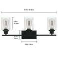 thumbnail image 5 of Bathroom Vanity Light Fixtures, 3-Light Vanity Wall Sconces with Clear Shade in Matte Black for Bathroom Lighting, 5 of 5