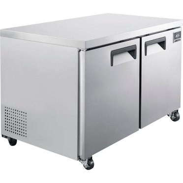 Global Industrial  Undercounter Freezer - 2 Solid Doors 11.2 cu. ft. Stainless Steel