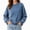 Navy, variant on Lmnyox Sweatshirts for Women Vintage Loose Solid Color Crew Neck Pullover Casual Long Sleeve Tops