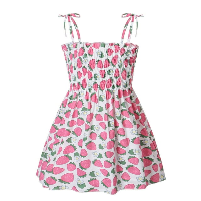 LUOGENLI Robe Enfants Décontractée Bébé à Bretelles Plage Sans Manches Tout-Petit Été Robes Vêtements Filles Filles Robe&Jupe Jupe Maxi Ensemble Blanc 3-4 Ans