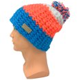 thumbnail image 3 of Empire Cove Winter Tri-Color Knit Beanie with Pom Pom- Blue, 3 of 5