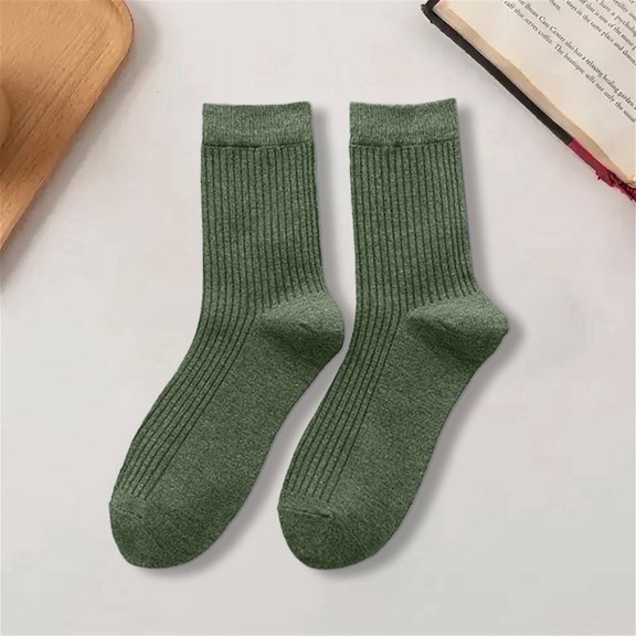 WHEANG Classic Crew Socks for Women Men Casual Business Crew Dress Socks Middle Breathable Tube Crew Socks Absorbing Short Socks Comfortable Crew Socks Blackish Green One Size 2026 Sales Under $1
