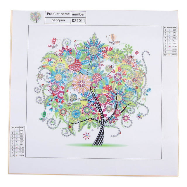 NIKOU Crystal Diamond Painting Kit, DIY Special Shape Embroidery Four Seasons Tree for Home Decor(dz2011)