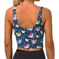 thumbnail image 3 of Kdxio Colorful Cartoon Shark Print Workout Crop Tank Top for Women Racerback Yoga Tank Tops Athletic Sports Shirts Exercise Undershirts, 3 of 9