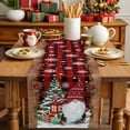 thumbnail image 4 of Christmas Cotton Linen Table Runner Xmas Dwarfs Pine Tree Snowflakes Plaid Wood Grain Dining Table Runners for Home Decor Party Dining Room Restaurant Kitchen Party 13" x 120", 4 of 9