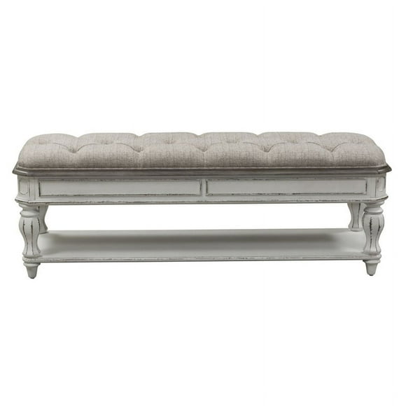 Magnolia Manor White Bed Bench
