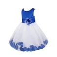 thumbnail image 2 of DPOIS Kids Flower Girls Dress Tulle A-Line Princess Dress Formal Prom Party Ball Gown Blue 10, 2 of 7