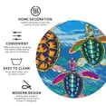 thumbnail image 3 of Lsque Little Sea Turtles Pattern 4" Drink Coasters Set of 4, PVC Leather Absorbent Coasters, Table Coaster Set Decorative Coffee Cup Coasters Housewarming Gift -Round Shape, 3 of 6
