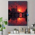 thumbnail image 4 of Gothic Burning Cathedral Canvas Art, Dark Fantasy Castle Scene, Game Room Spooky Wall Decor, 4 of 8