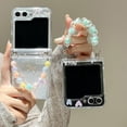 thumbnail image 4 of Phone Case for Samsung Galaxy Z Flip 6,Clear Folding Protective Phone Shell,Shockproof Anti-Fall Phone Cover with Chain (Bow), 4 of 8