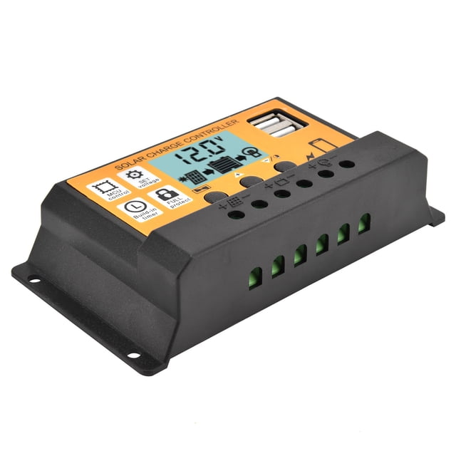 Controlador de Carga USB Dual, Controlador de Carga Inteligente PWM Regulador de Control de Carga de 3 Etapas para Comercio para el Hogar para la Industria
