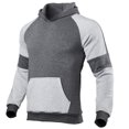 thumbnail image 2 of 2 Pcs Men Color Block Outfits, Autumn and Winter Long Sleeve Front Pocket Hoodie + Drawstring Trousers, 2 of 4