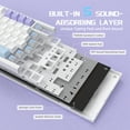 thumbnail image 4 of Ajazz AK820 RGB Backlight Compact USB Mechanical Keyboard, White & Purple, 4 of 9
