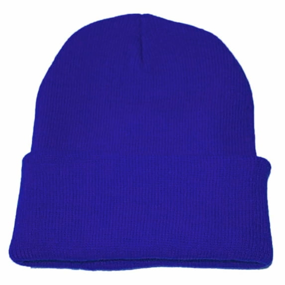 Gbobgt Unisex Slouchy Knit Beanie Hat Warm Thermal Lightweight Soft Winter Hat for Skiing Outdoor Activities Blue